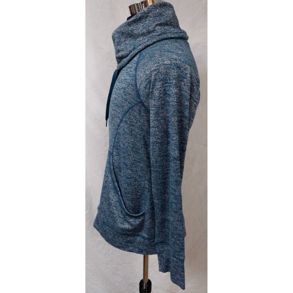 Reebok Large Green Cowl Neck Long Sleeve Roo Pocket Stretch Hoodie Sweatshirt - Picture 5 of 11